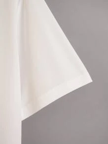 SHEIN EZwear Camiseta con estampado de letra - Blanco - Ver 6