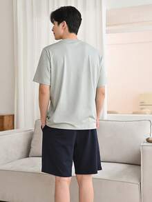 DAZY Men Cotton Slogan Graphic Tee & Shorts - Multicolor - View 2