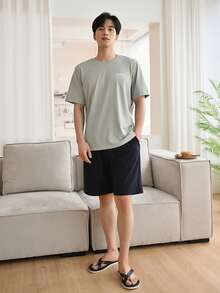 DAZY Men Cotton Slogan Graphic Tee & Shorts - Multicolor - View 5