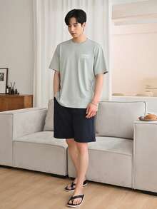 DAZY Men Cotton Slogan Graphic Tee & Shorts - Multicolor - View 7