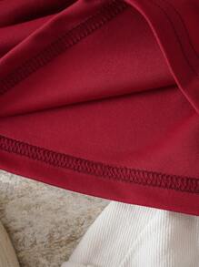 INAWLY Letter Graphic Tee - Burgundy - View 5