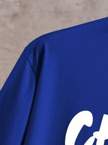 Áo thun nam Hoạt hình Slogan Giải trí - Xanh đậm - Xem 6