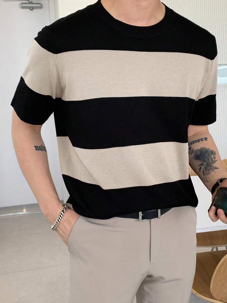 Men Two Tone Knit Top