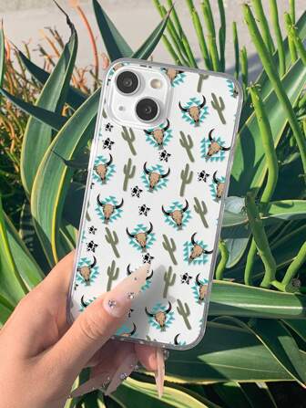 仙人掌和公牛圖案手機殼