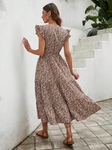 SHEIN Frenchy 碎花荷葉邊洋裝不附腰帶 - 彩色 - 查看 2