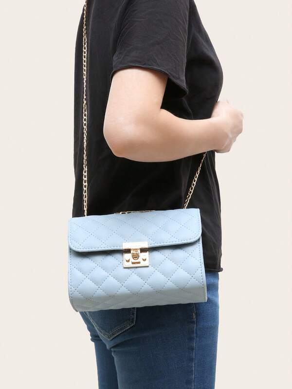 Ladies Quilted Crossbody Bag, Fashionable Chain Clutch Bag, Shoulder
