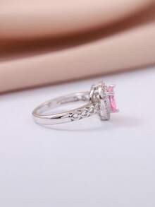Nhẫn trang trí hình trái tim bằng đá rhinestone - Nhiều màu - Xem 5