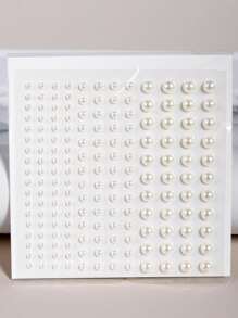 1片半圓形模擬多色珍珠臉貼,適用於diy化妝,音樂節,派對