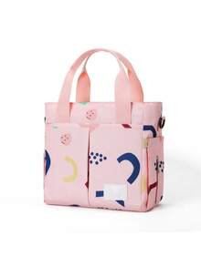 Bebé 1 pieza Bolsa de pañales con patrón geométrico de tela - Rosa - Ver 6