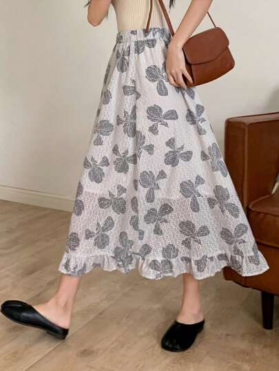 DAZY 印花荷葉邊半身裙