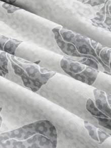 DAZY 印花荷葉邊半身裙 - 淺灰色 - 查看 3