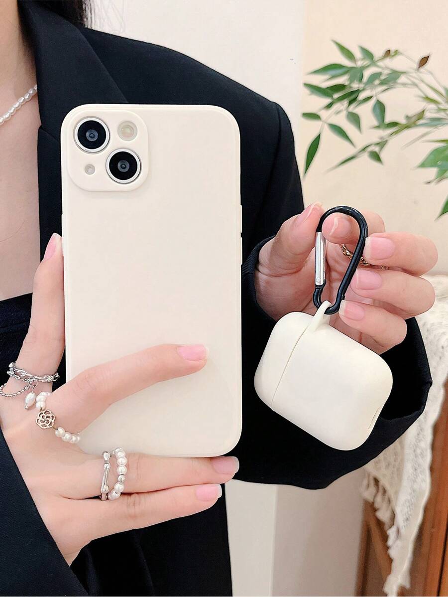 2入組素色手機殼和耳機殼適用於Airpods - 米色 - 查看 1