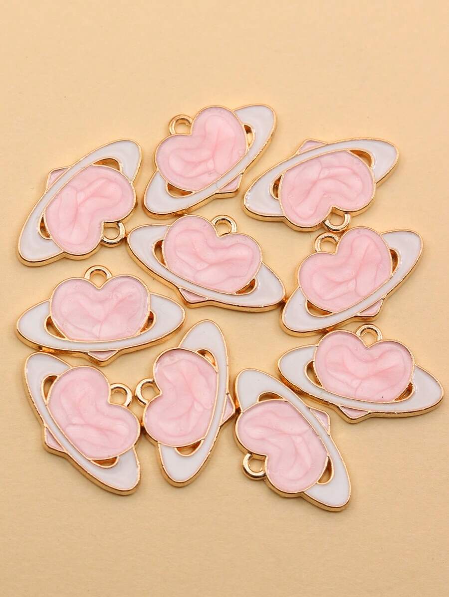 10pcs/set Heart Planet DIY Pendant - Multicolor - View 1