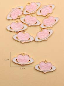 10pcs/set Heart Planet DIY Pendant - Multicolor - View 4