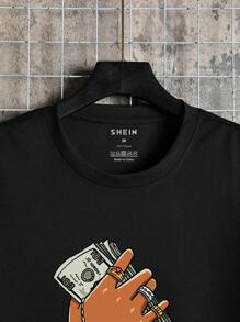 Áo thun & Áo lót Nam Con số Giải trí - màu đen - Xem 4