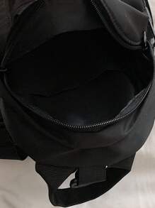 Mini Casual Daypack Chain Decor Polyester Black - Black - View 4