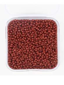 一盒 4000 顆玻璃種子珠 DIY 小珠子 2*2 毫米圓形散珠適合 DIY 工藝品手鍊項鍊珠寶製作 - 棕色 - 查看 3
