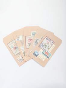 25入組花朵圖案隨機信封,復古多用途紙信封適用於字母,邀請函,明信片收納 - 彩色 - 查看 1