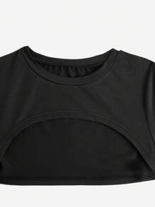 Muchica Summer Black Y2k Super Crop Top & Cami Romper Two Pieces