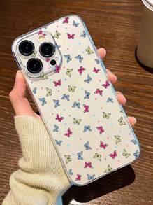 Funda de celular transparente con patrón de mariposa anticaída - transparente - Ver 1