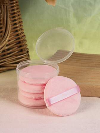 粉色圆形化妆海绵收纳盒，化妆品，便宜，房间装饰，梳妆台，旅行，卧室，化妆配件，粉扑，美妆蛋，散粉扑，化妆海绵，便宜，圣诞礼物，化妆品，化妆工具，便宜货，礼物，女士礼物，圣诞礼物