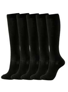 5雙壓縮運動襪適合女士和男士 - 黑色 - 查看 1