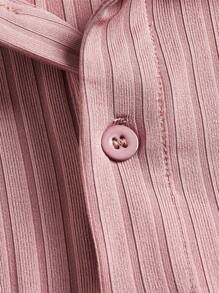 GENTILAND Hombres Camisa polo tejido de canalé - Rosa vieja - Ver 5