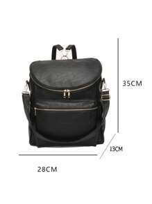 Bebé 7 piezas Bolsa de pañales con cremallera delantera multifuncional - Negro - Ver 6