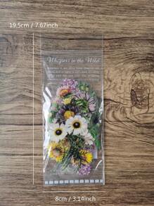 40入組花卉圖案什錦貼紙復古防水多用途裝飾貼紙適用於DIY工藝品、裝飾品、手帳 - 彩色 - 查看 5