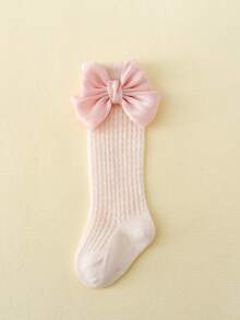 1 băng đô trang trí nơ cho bé & 1 đôi tất - Màu Hồng baby - Xem 5
