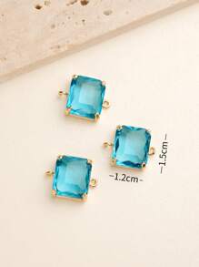 10入組/套女士時尚玻璃方形DIY配件用於DIY珠寶製作 - 彩色 - 查看 3