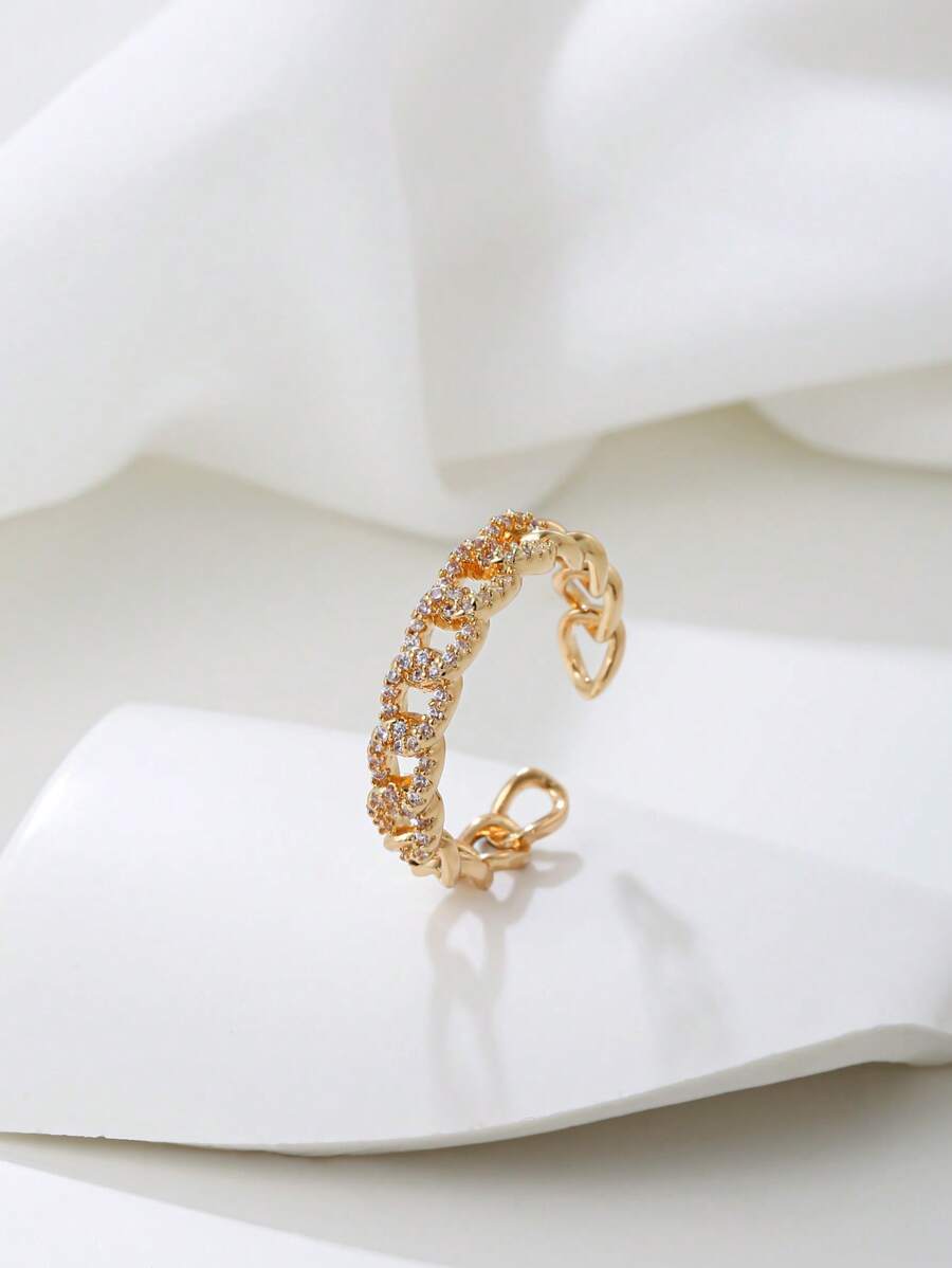 1 Vòng Đeo Tay Đính Đá Cubic Zirconia Trang Trí Quyến Rũ Cho Phụ Nữ Để Trang Trí Hàng Ngày - Vàng - Xem 1