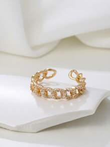 1 Vòng Đeo Tay Đính Đá Cubic Zirconia Trang Trí Quyến Rũ Cho Phụ Nữ Để Trang Trí Hàng Ngày - Vàng - Xem 2