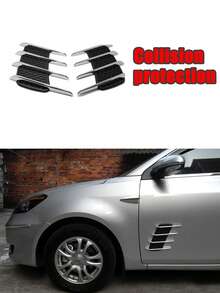 2入組引擎蓋側邊鯊魚鰓仿真氣流出風口擋泥板車貼 - 黑色 - 查看 5