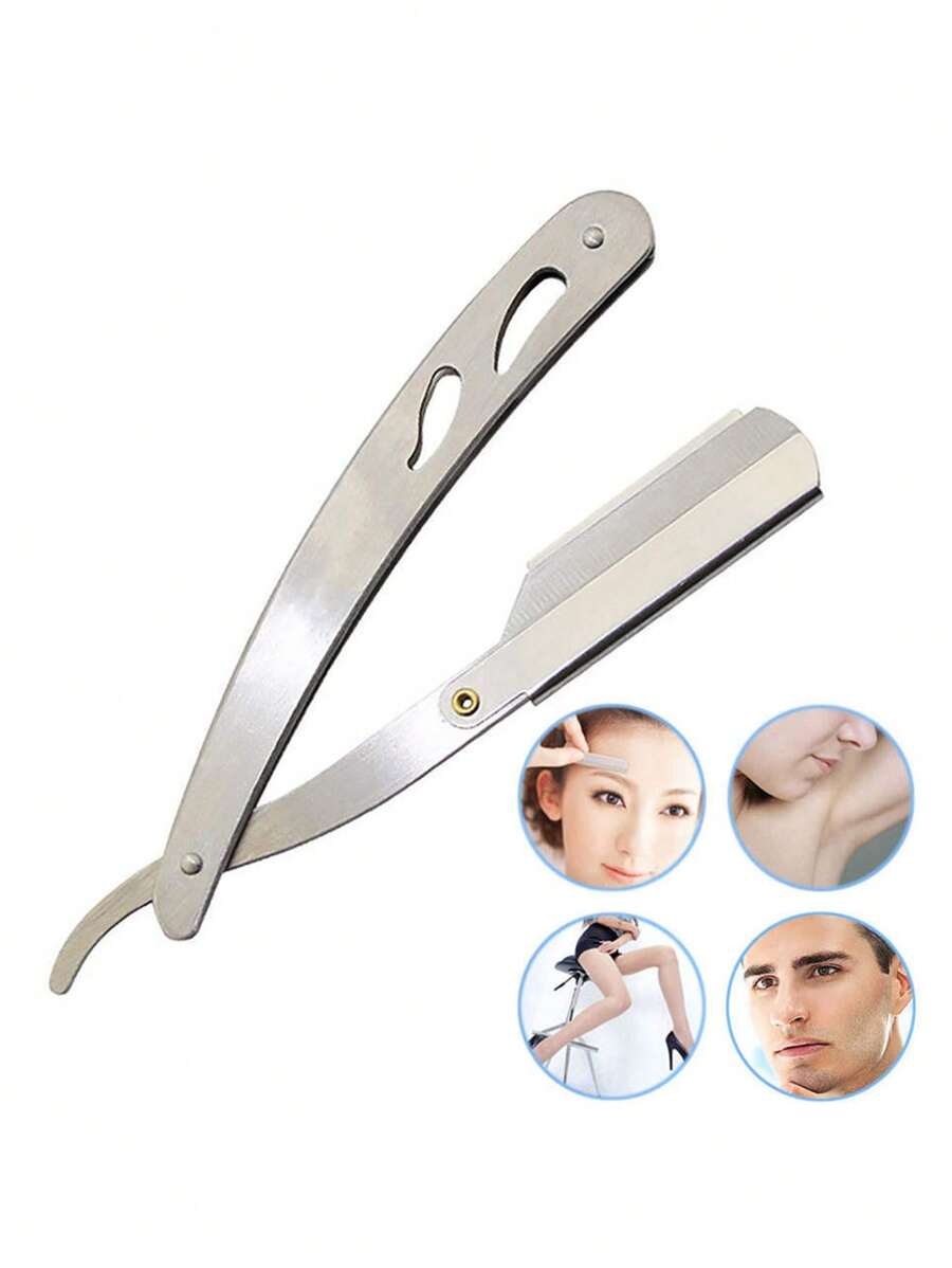 profesional clásico pelo plegable pelo afeitado Herramienta sin Cuchilla - Plateado - Ver 1
