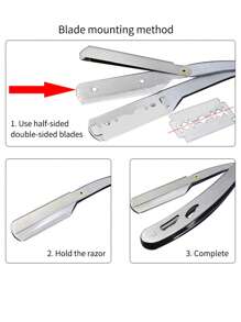 profesional clásico pelo plegable pelo afeitado Herramienta sin Cuchilla - Plateado - Ver 2