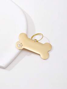 1pc Bone Shaped Pet ID Tag - Gold - View 2