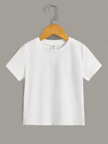 SHEIN 小男童標語和卡通圖案T恤 - 白色 - 查看 2