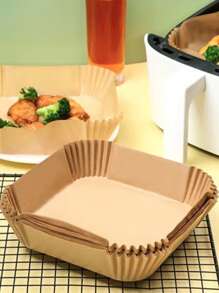 50 piezas Pergamino de freidora de aire - Marrón - Ver 2