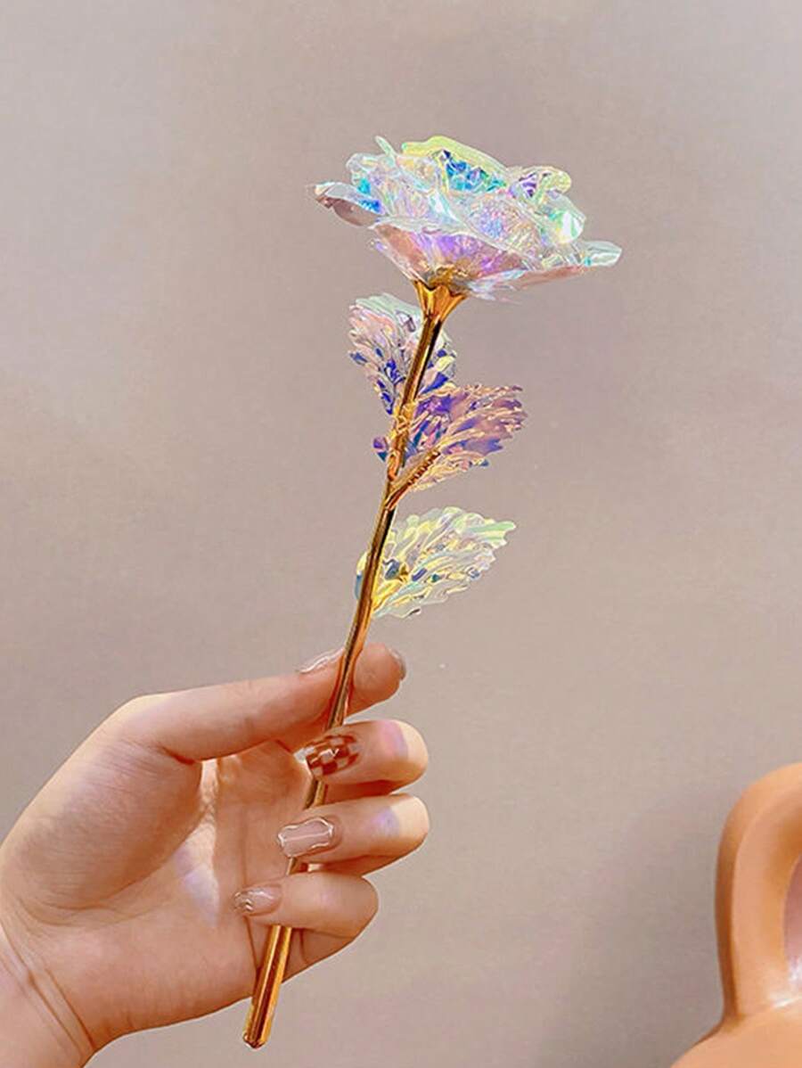 1pc Holographic Faux Flower Best Gifts Birthday - Multicolor - View 1