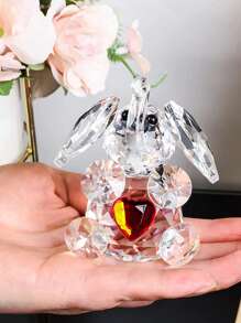 1pc Artificial Crystal Decoration Craft, Modern Elephant Design Decorative Object For Home Decoration - Clear - View 3