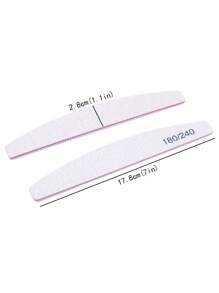 10pcs Grey Half-Moon Nail Files, Double-Sided Manicure Files, 180/240 Grit Nail Shaping & Grooming - Light Grey - View 4
