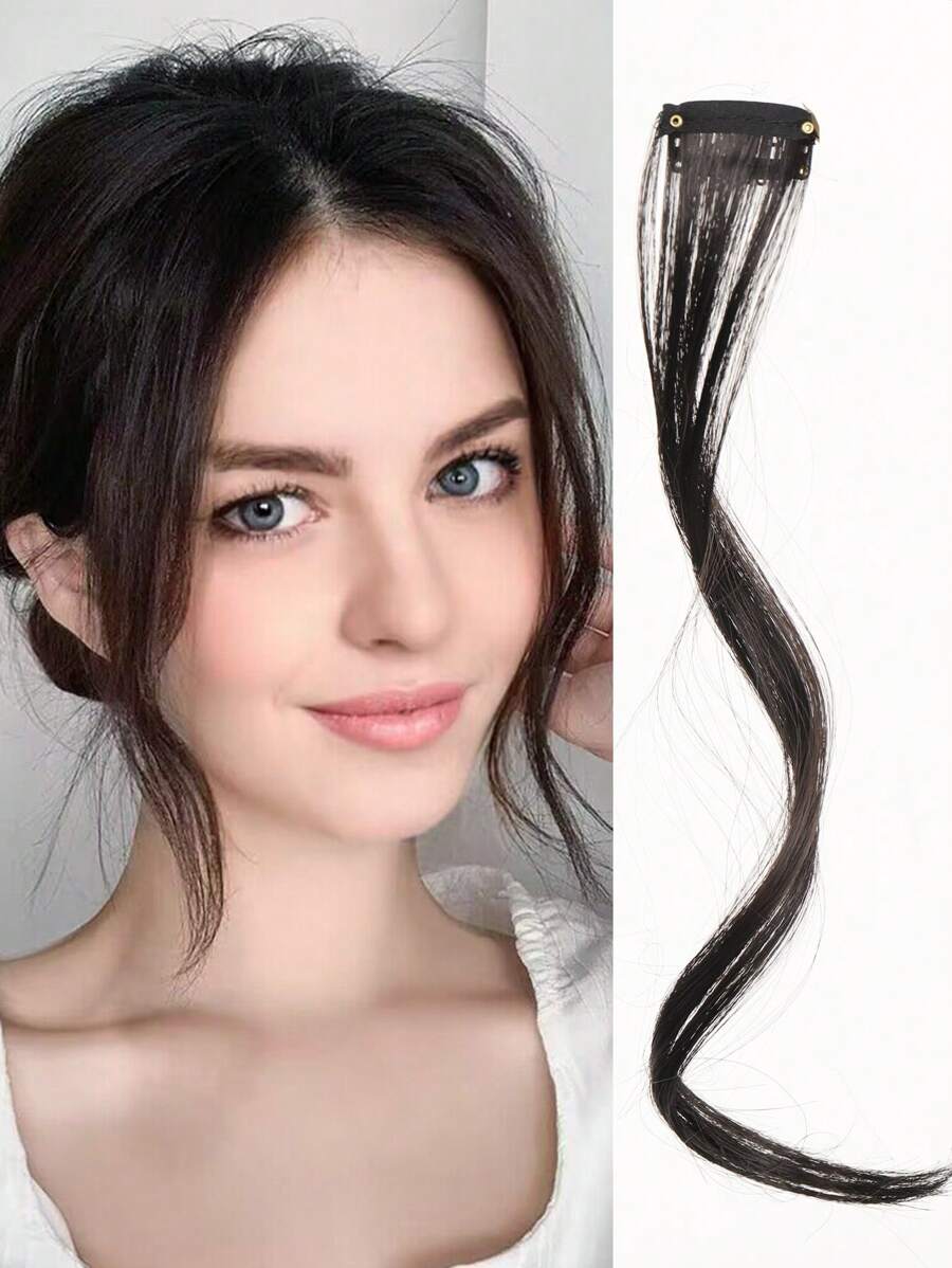 Flecos corto ondulado sintético pelo - Negro - Ver 1