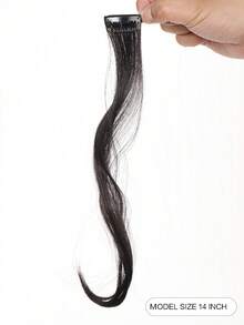 短小波浪合成纖維頭髮劉海 - 黑色 - 查看 2