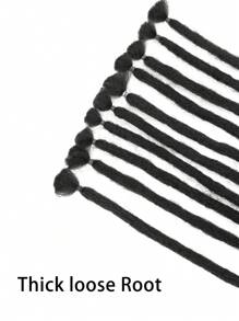 10入組短編織臟辮合成纖維接髮 - 黑色 - 查看 5