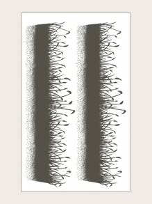 1 hoja Pegatina tatuaje con estampado - Negro - Ver 2