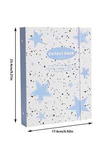 1pc Letter & Star Pattern Photo Album With Elastic Band, Simple Multi-Purpose Portable Photo Case For Photo, Card Storage Back To School