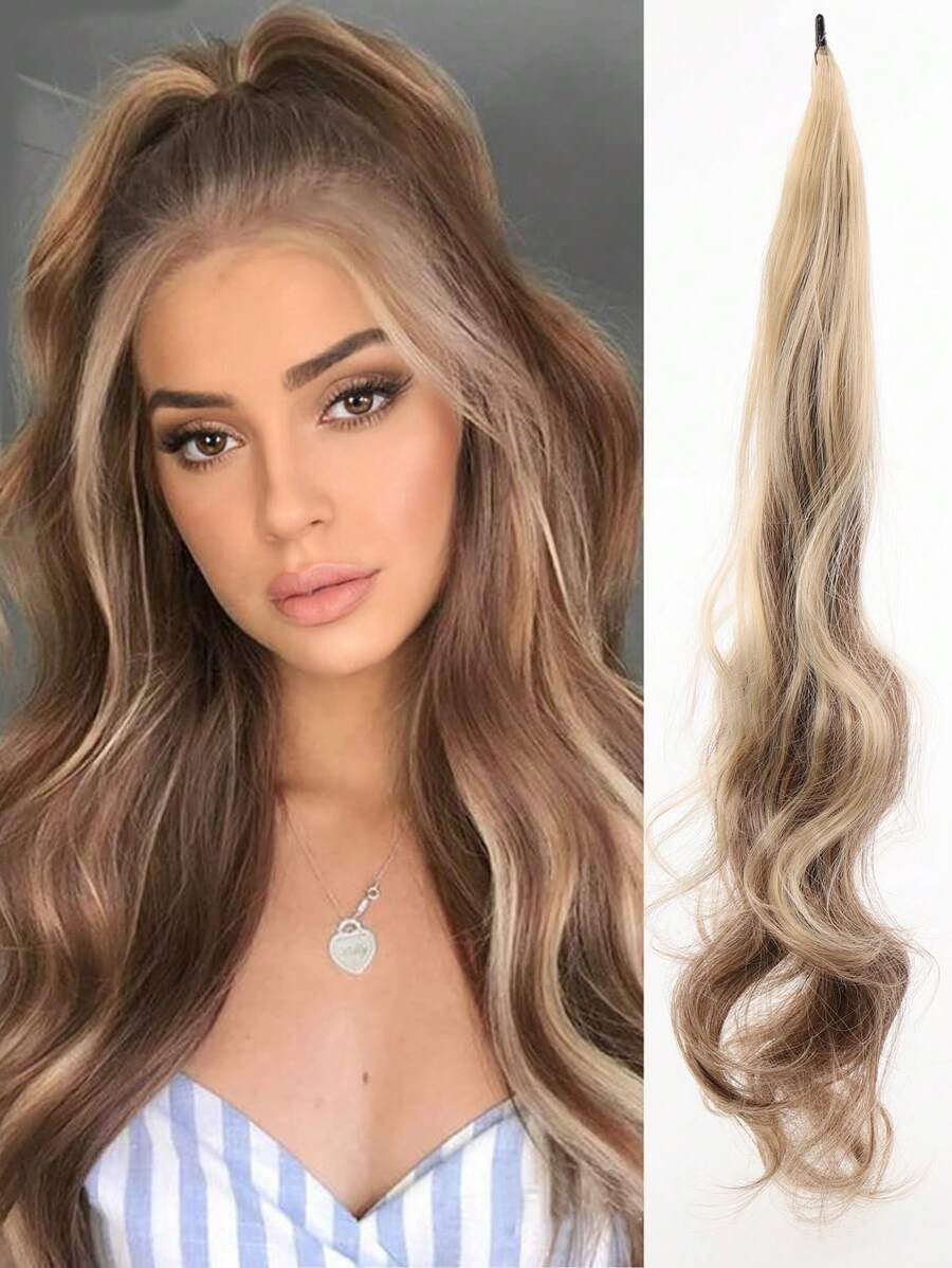 超長小波浪馬尾合成纖維接髮 - 彩色 - 查看 1