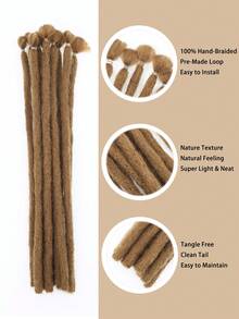 10入組短編織合成纖維接髮 - 棕色 - 查看 6