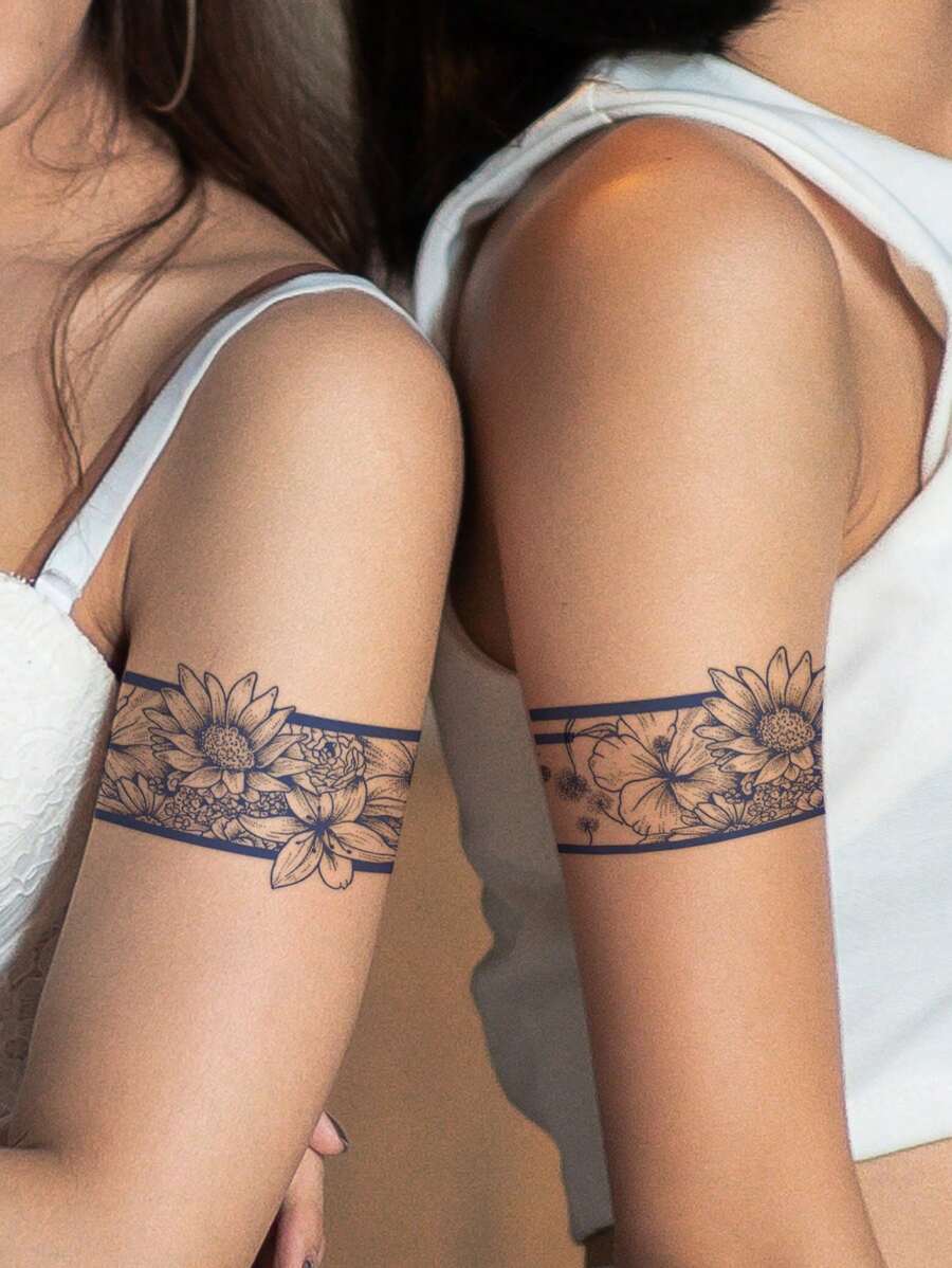 1張印花紋身貼紙 - 黑色 - 查看 1